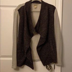 Sophisticated grey, black, & maroon sweater